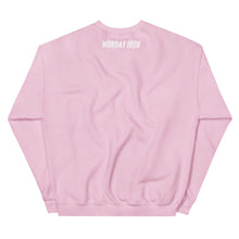Load image into Gallery viewer, Muscle Girls x Monday Iron Crewneck Pump Cover - White Text

